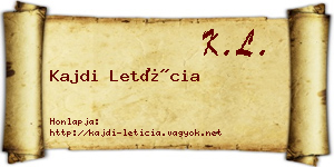 Kajdi Letícia névjegykártya